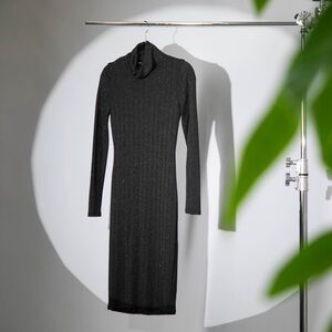 White House Black Market Black Sparkly Knit Dress - Size 4